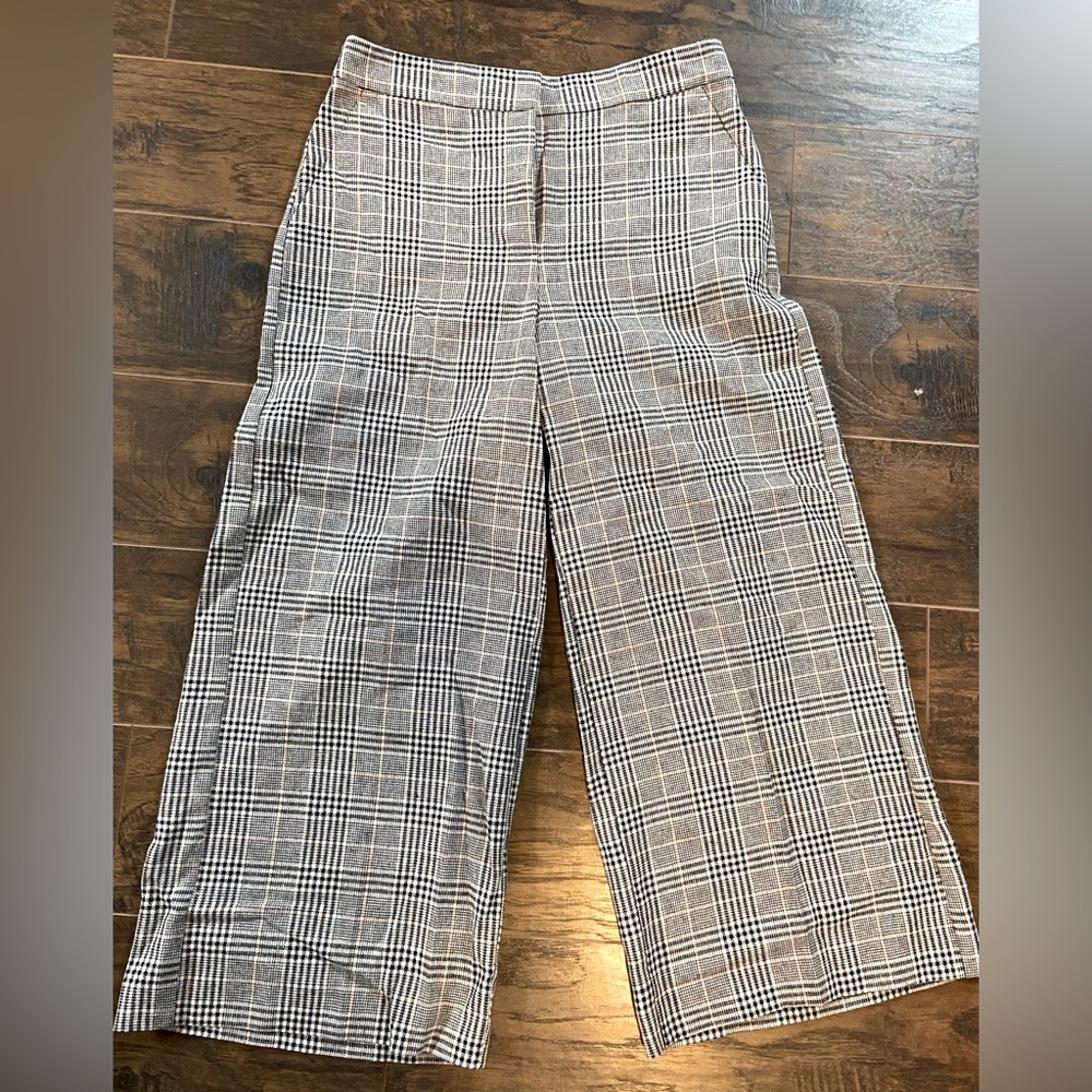 Loft wide leg plaid pants size 6